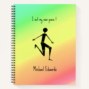 Colourful, Awesome Silhouette Athlete  Notebook