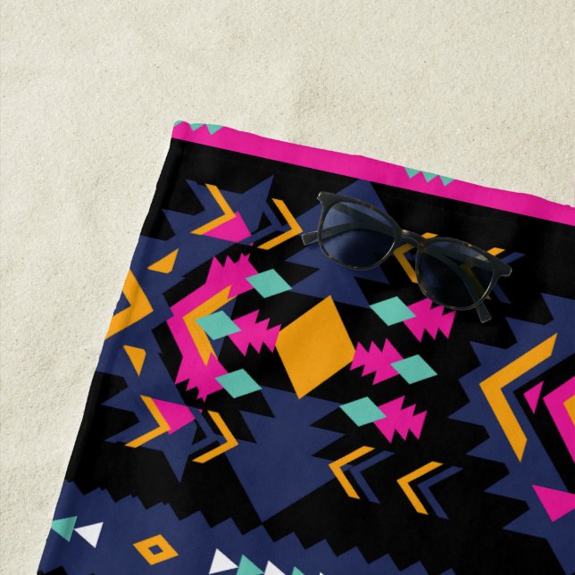 Colourful Aztec Beach Towel (In Situ)