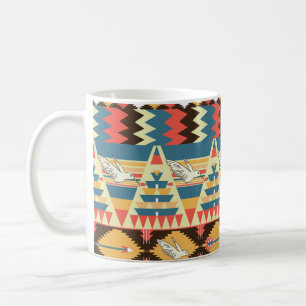 Colourful Aztec: birds, flowers pattern. Coffee Mug