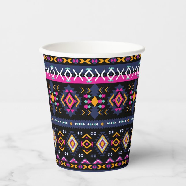 Colourful Aztec Paper Cups (Front)