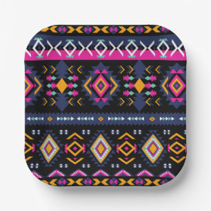 Colourful Aztec Paper Plate