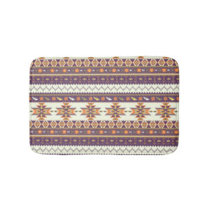 Colourful aztec pattern bath mat