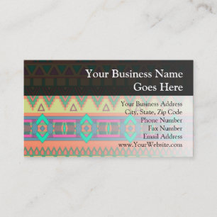 Colourful Aztec Pattern Business Card