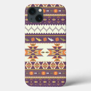 Colourful aztec pattern iPhone 13 case