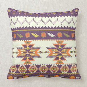Colourful aztec pattern cushion