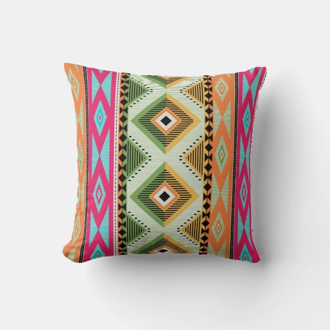Colourful Aztec Pattern Cushion (Front)