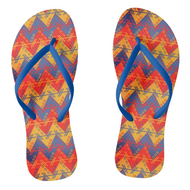 Colourful aztec pattern  flip flops (Footbed)