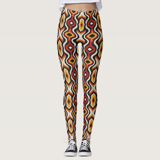 Colourful Aztec Pattern Leggings (Front)