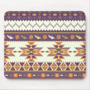 Colourful aztec pattern mouse pad