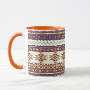Colourful aztec pattern mug