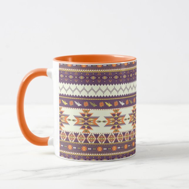 Colourful aztec pattern mug (Left)