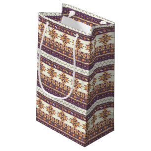 Colourful aztec pattern small gift bag