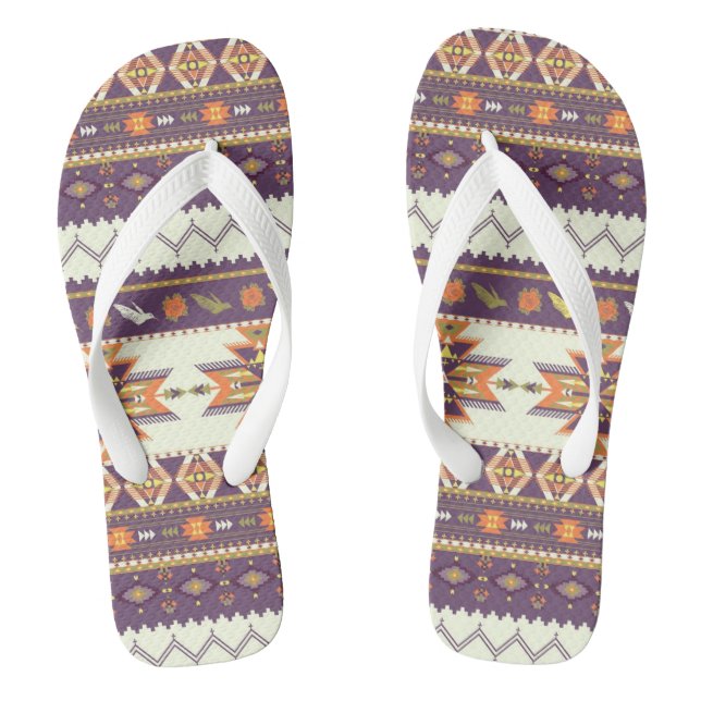 Colourful aztec pattern thongs (Footbed)