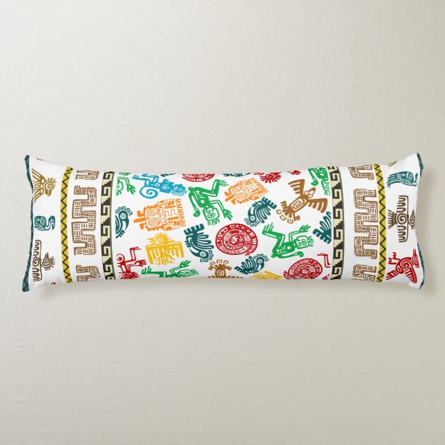 Colourful Aztec Patterned  Body Cushion (Front)