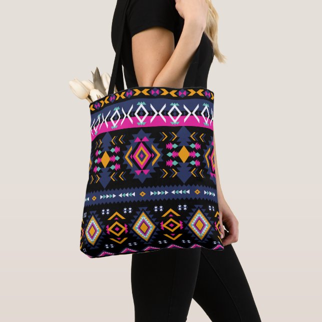 Colourful Aztec Tote Bag (Close Up)