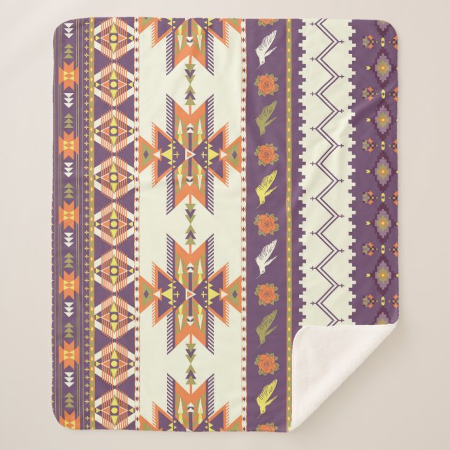 Colourful Aztec: vibrant seamless pattern. Sherpa Blanket (Front)