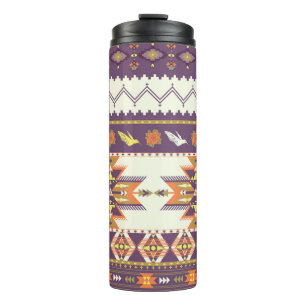 Colourful Aztec: vibrant seamless pattern. Thermal Tumbler