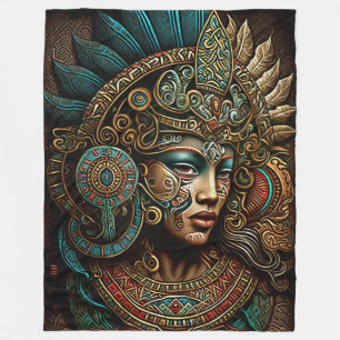 Colourful Aztec Warrior Princess Blanket