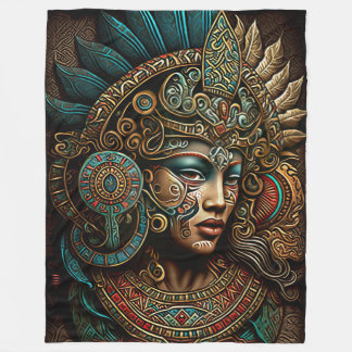 Colourful Aztec Warrior Princess Blanket