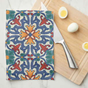 Colourful Azulejos Pattern  Kitchen Towel
