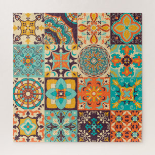 Colourful Azulejos Traditional Tiles Set Jigsaw Puzzle