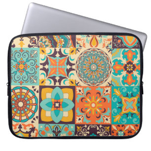 Colourful Azulejos Traditional Tiles Set Laptop Sleeve