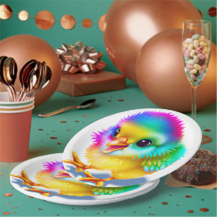 Colourful Baby Chicken Paper Plate