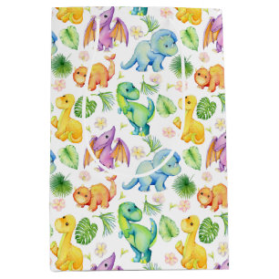 Colourful Baby Dinosaur Medium Gift Bag
