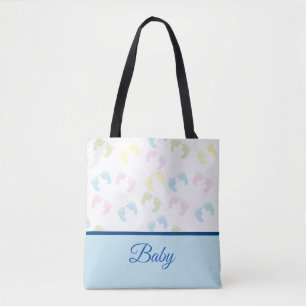 Colourful Baby Foot Prints Tote Bag