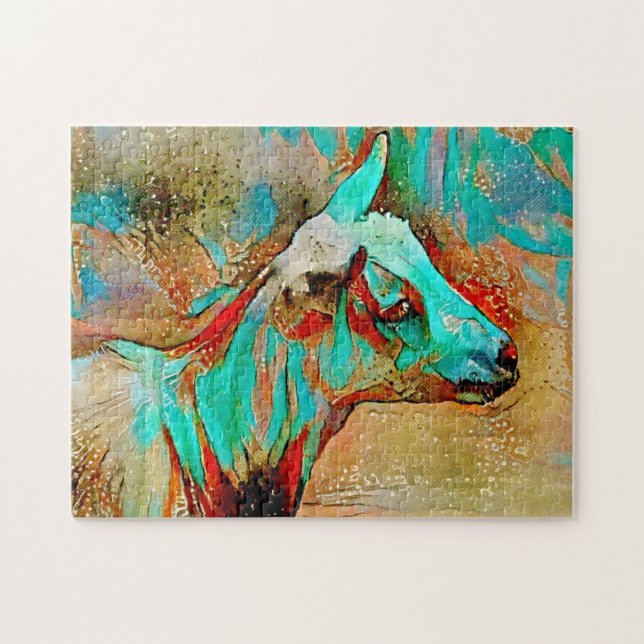 Colourful Baby Goat Art Puzzle (Horizontal)