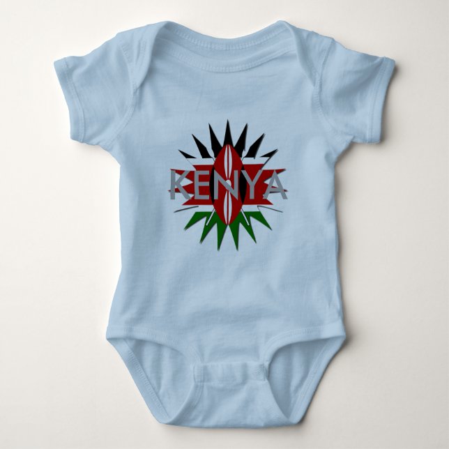 Colourful Baby Kids Kenya Hakuna Matata Flag Baby Bodysuit (Front)