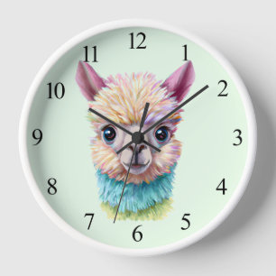 Colourful Baby Lama Clock