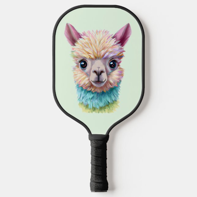 Colourful Baby Lama Pickleball Paddle (Front)