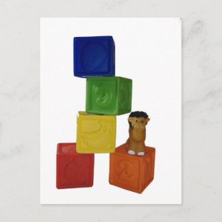 colourful baby play blocks postcard