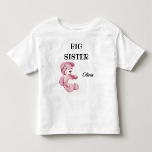 Colourful Baby Shower Cute Big Sister 2T to 5-6T Toddler T-Shirt