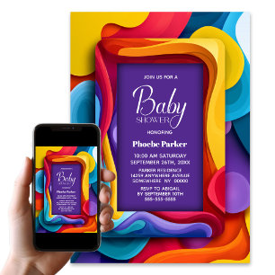 Colourful Baby Shower Invitation