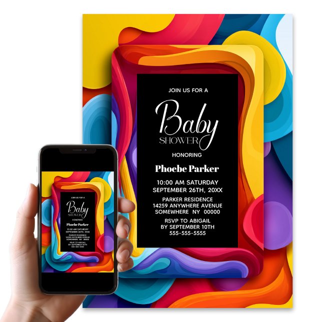 Colourful Baby Shower Invitation (Creator Uploaded)