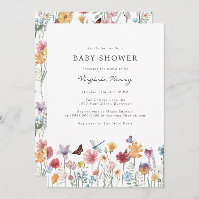 Colourful Baby Shower Invitation (Front/Back)