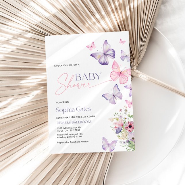 Colourful Baby Shower Invitation with Butterflies (Creator Uploaded)