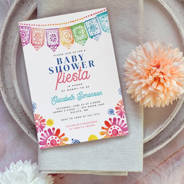 Colourful Baby Shower Mexican Fiesta Baby Shower Invitation (Colorful Baby Shower Mexican Fiesta Baby Shower Invitation)