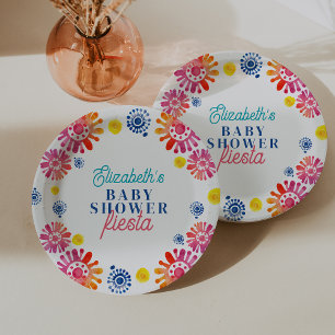 Colourful Baby Shower Mexican Fiesta  Paper Plate