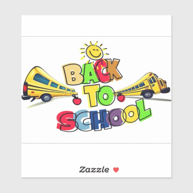 Colourful Back to School Cartoon Design with Schoo (Sheet)