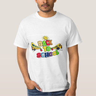 Colourful Back to School Cartoon Design with Schoo T-Shirt