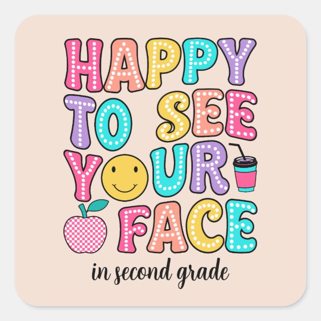 Colourful back to school class welcome stickers (Front)