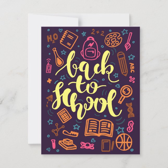Colourful Back to School Education Card (Front)