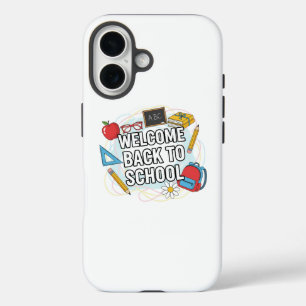 Colourful Back to School Illustration iPhone 16 Case