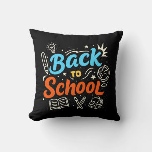 Colourful Back to School Typography Design Cushion
