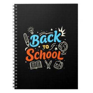 Colourful Back to School Typography Design Notebook