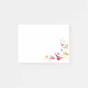 Colourful Backdrop Flying Bird Post-it Notes