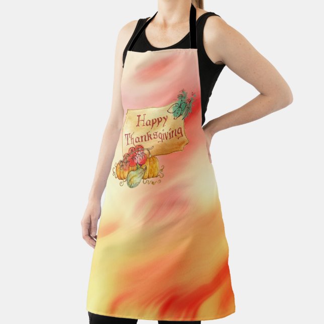 Colourful Background and Pumpkins Apron (Insitu)